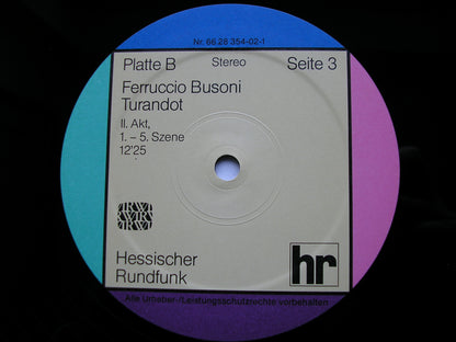 BUSONI: TURANDOT    SOLOISTS / FRANKFURT RADIO SYMPHONY / INBAL    2LP     66.28 354