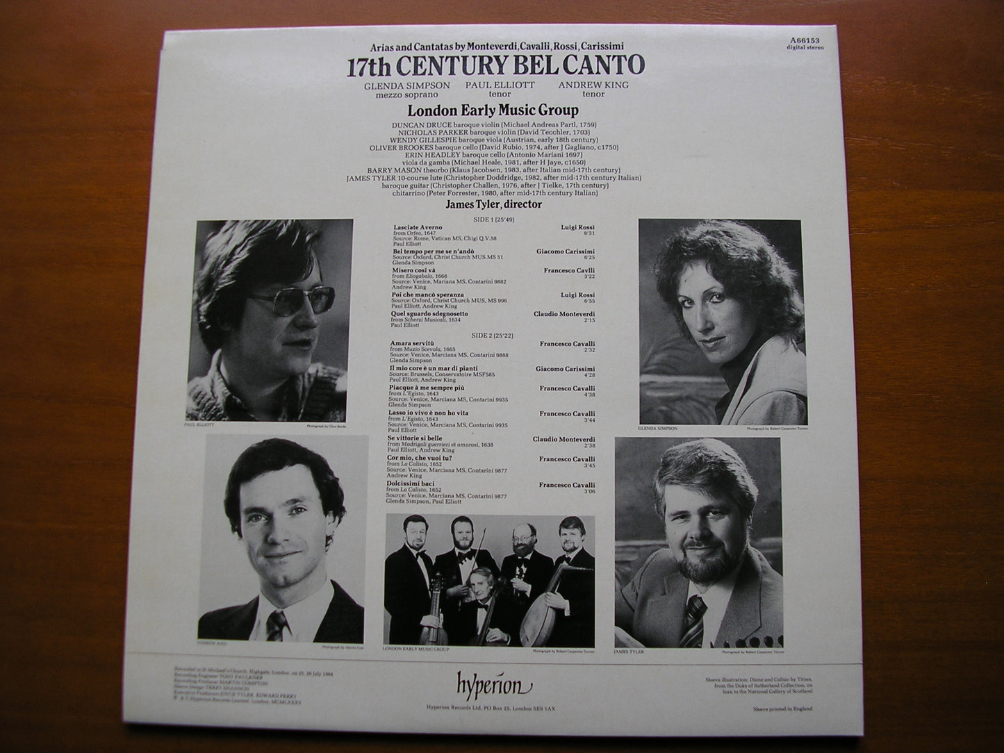 17th CENTURY BEL CANTO: CAVALLI / ROSSI / MONTEVERDI / CARISSIMI       SOLOISTS / LONDON EARLY MUSIC GROUP    A66153