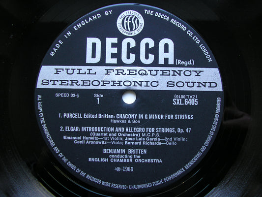 SXL 6405 BRITTEN CONDUCTS ENGLISH MUSIC FOR STRINGS      ENGLISH CHAMBER ORCHESTRA     ED3