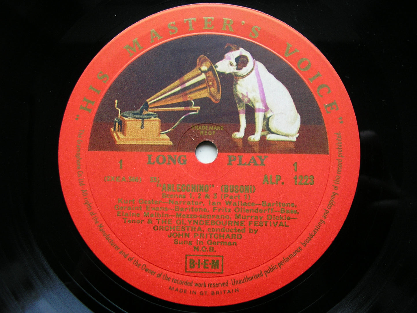 BUSONI: ARLECCHINO   opera in 4 scenes    SOLOISTS / PRITCHARD / GLYNDEBOURNE FESTIVAL ORCHESTRA    ALP 1223