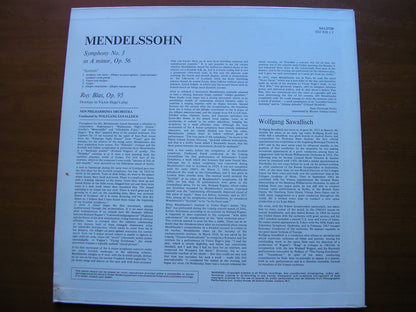 MENDELSSOHN: SYMPHONY No. 3 / OVERTURE Ruy Blas     SAWALLISCH / NEW PHILHARMONIA     SAL 3739