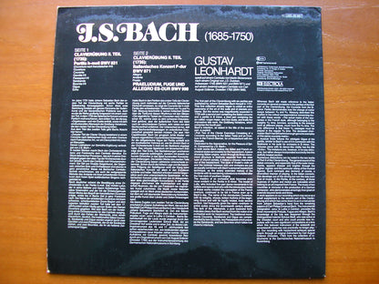 BACH: PARTITA in B / ITALIAN CONCERTO   GUSTAV LEONHARDT    065 99 867