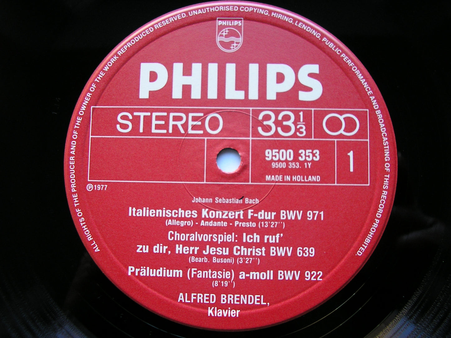 BACH: ITALIAN CONCERTO / KEYBOARD WORKS     ALFRED BRENDEL    9500 353