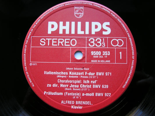 BACH: ITALIAN CONCERTO / KEYBOARD WORKS     ALFRED BRENDEL    9500 353