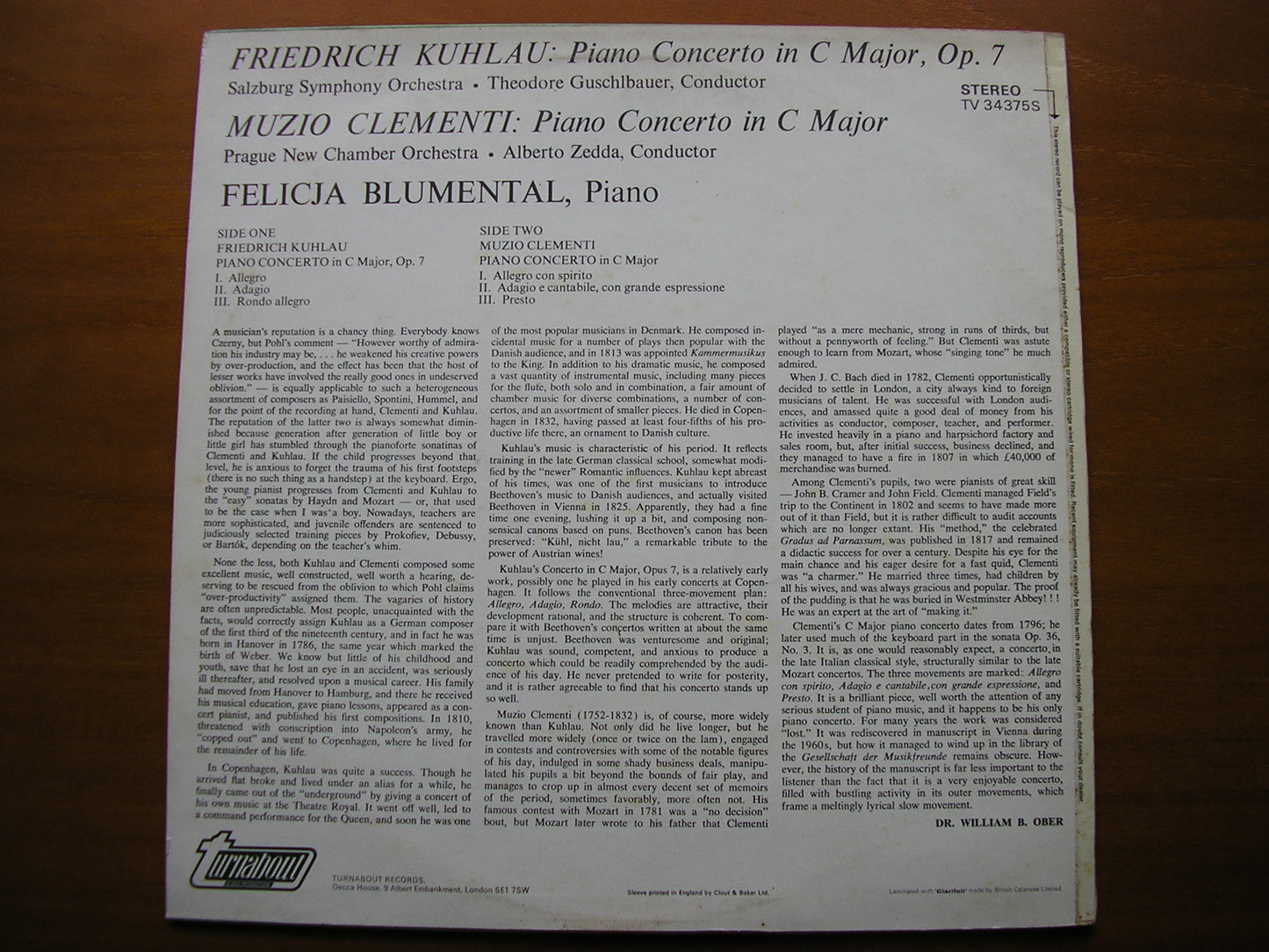 KUHLAU & CLEMENTI: PIANO CONCERTOS    BLUMENTAL / ZEDDA / PRAGUE ORCHESTRA / GUSCHLBAUER / SALZBURG ORCHESTRA      TV 34375S