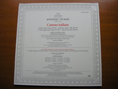VIVALDI: CANTATE ITALIANE    RENE JACOBS / COMPLESSO BAROCCO / CURTIS     2533 385