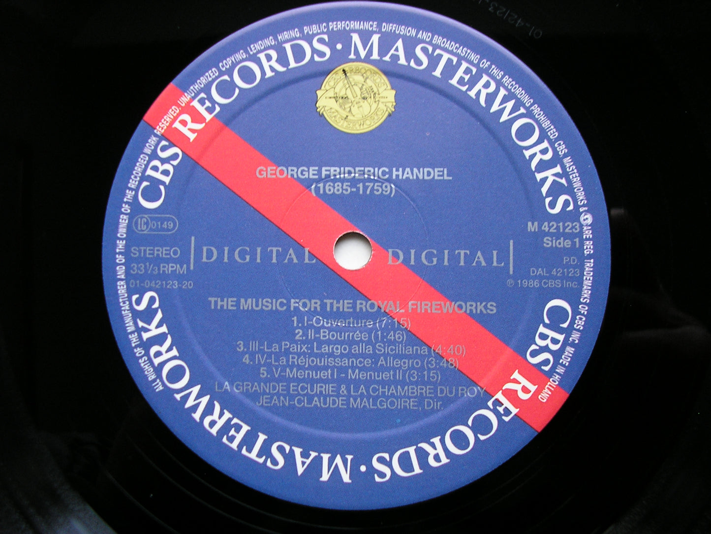 HANDEL: MUSIC FOR THE ROYAL FIREWORKS / CONCERTO A DUE CORI / OVERTURE Ariodante      MALGOIRE / LA GRANDE ECURIE ET LA CHAMBRE DU ROY    M 42123