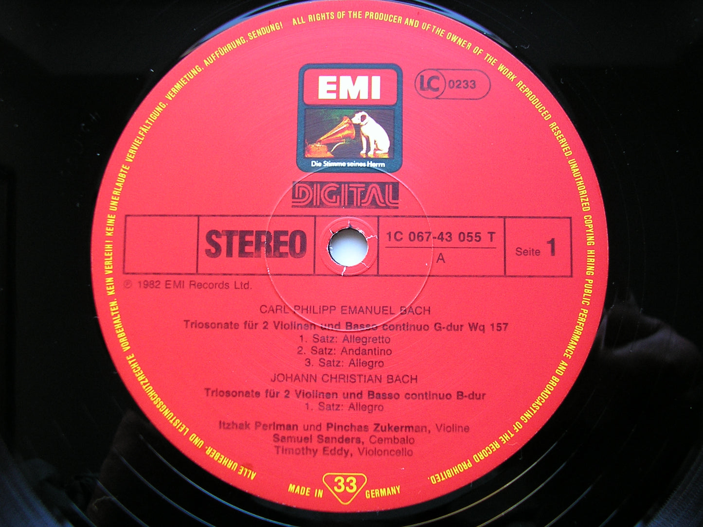 BACH JC / BACH CPE / GOLDBERG: TRIO SONATAS     PEERLMAN / ZUKERMAN / EDDY / SANDERS    ASD 4172