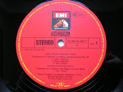 BACH JC / BACH CPE / GOLDBERG: TRIO SONATAS     PEERLMAN / ZUKERMAN / EDDY / SANDERS    ASD 4172