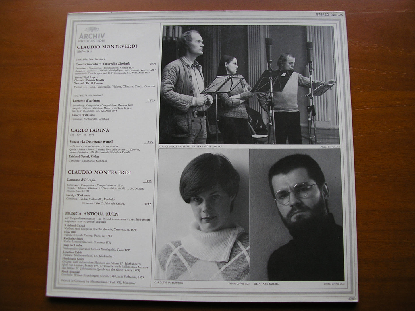 MONTEVERDI: COMBATTIMENTO DI TANCREDI ET CLORINDA / LAMENTO D'ARIANNA / LAMENTO D'OLIMPIA     MUSICA ANTIQUA COLOGNE / GOEBEL    2533 460