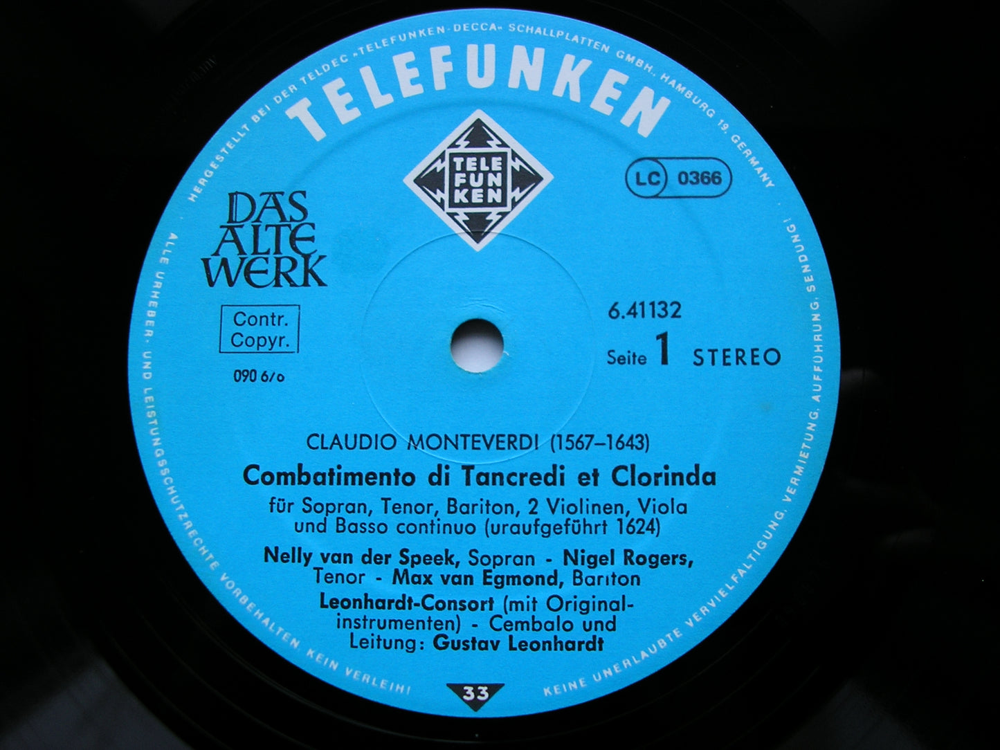 MONTEVERDI: COMBATTIMENTO DI TANCREDI ET CLORINDA / LAMENTO DELLA NINFA     LEONHARDT CONSORT     6.41132