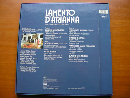 LAMENTO D'ARIANNA: MONTEVERDI / BONINI / PARI / COSTA / VERSO / RASCARINI    THE CONSORT OF MUSICKE / ROOLEY    2LP    16 9504