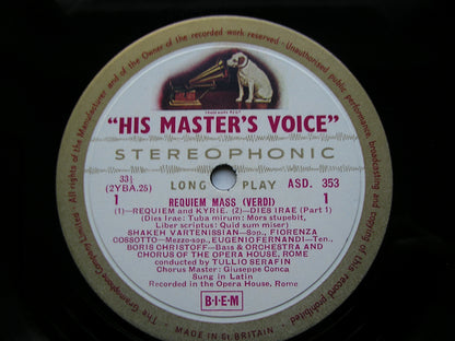 VERDI: REQUIEM   VARTENISSIAN / CHRISTOFF / FERNANDI / COSSOTTO / ROME OPERA / SERAFIN     ASD 353-4