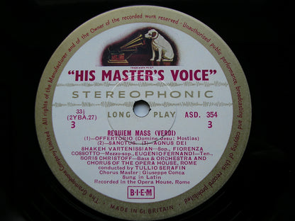 VERDI: REQUIEM   VARTENISSIAN / CHRISTOFF / FERNANDI / COSSOTTO / ROME OPERA / SERAFIN     ASD 353-4