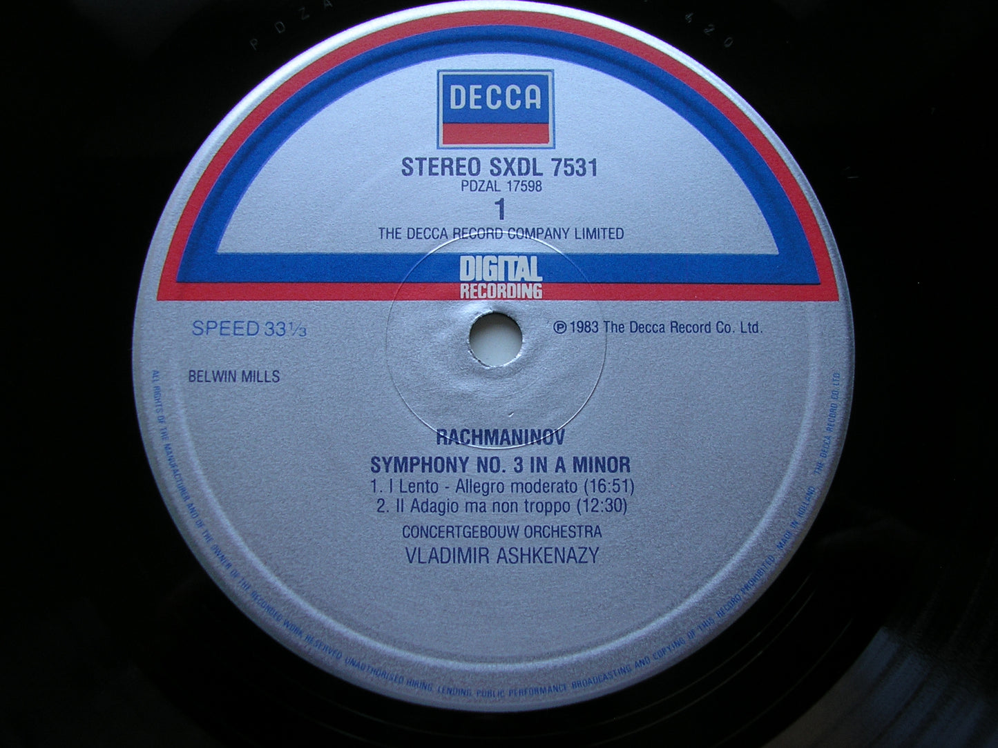 RACHMANINOV: SYMPHONIES 1 / 2 / 3 & YOUTH SYMPHONY      ASHKENAZY / CONCERTGEBOUW ORCHESTRA    3 LP