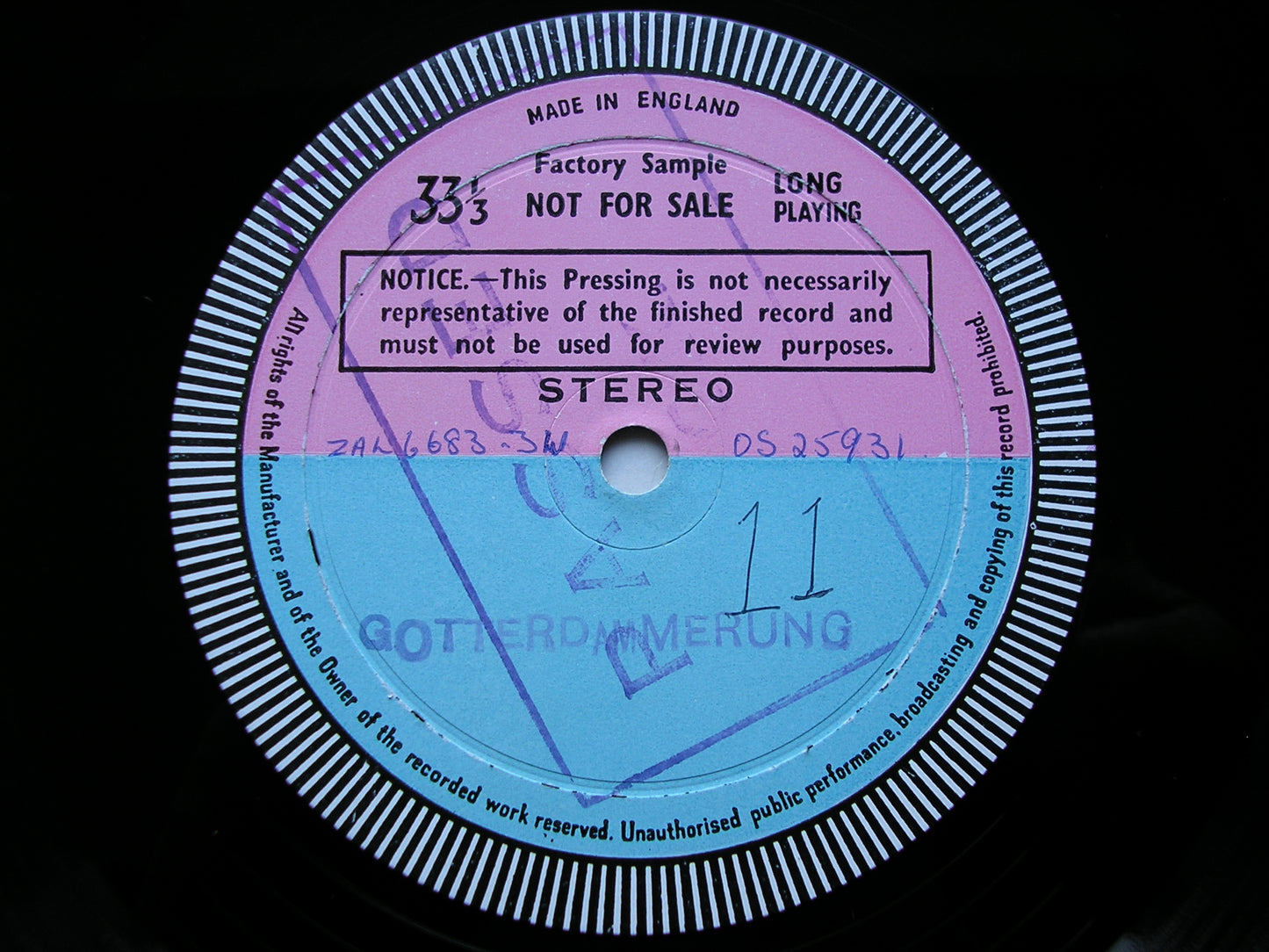 WAGNER: THE TWILIGHT OF THE GODS complete opera   SOLOISTS / VIENNA PHILHARMONIC / SOLTI     test pressing    SET 292 / 7