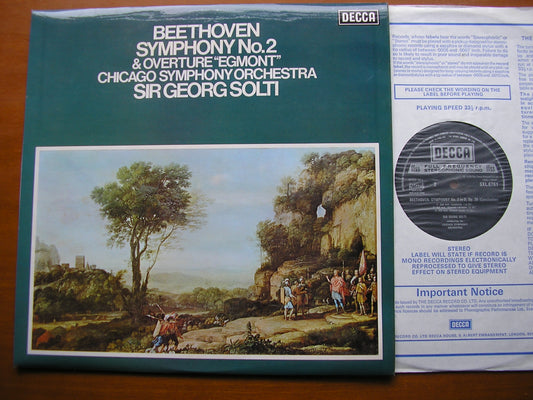 BEETHOVEN: SYMPHONY No. 2 / OVERTURE Egmont       SOLTI / CHICAGO SYMPHONY     SXL 6761