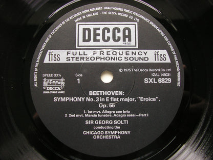 BEETHOVEN: SYMPHONY No. 3 'Eroica'      SOLTI / CHICAGO SYMPHONY    SXL 6829