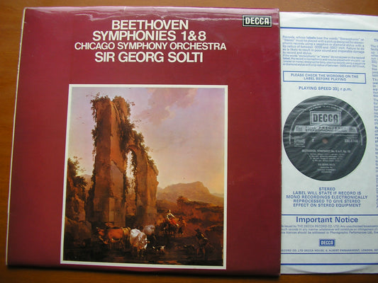 BEETHOVEN: SYMPHONIES Nos. 1 & 8     SOLTI / CHICAGO SYMPHONY     SXL 6760