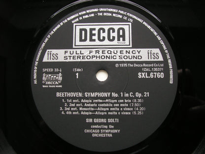 BEETHOVEN: SYMPHONIES Nos. 1 & 8     SOLTI / CHICAGO SYMPHONY     SXL 6760