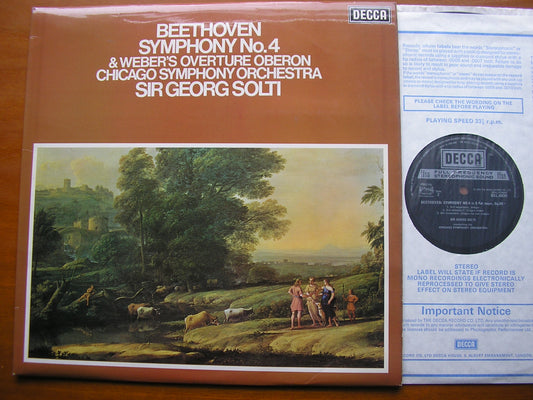BEETHOVEN: SYMPHONY No. 4 / WEBER: OVERTURE 'Oberon'        SOLTI / CHICAGO SYMPHONY      SXL6830