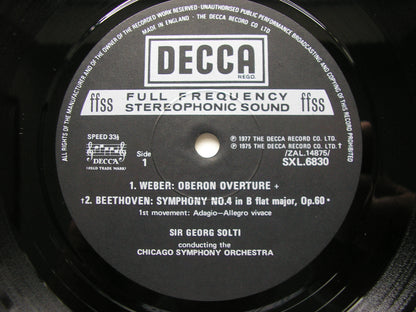 BEETHOVEN: SYMPHONY No. 4 / WEBER: OVERTURE 'Oberon'        SOLTI / CHICAGO SYMPHONY      SXL6830