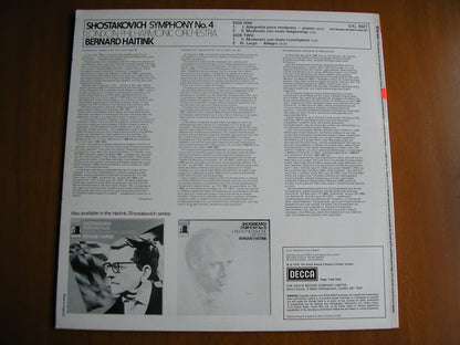 SHOSTAKOVICH: SYMPHONY No. 4      HAITINK / LONDON PHILHARMONIC    test pressing     SXL 6927