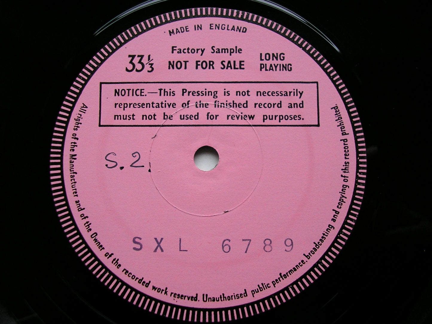 BEETHOVEN: VIOLIN SONATAS Op. 12 No. 3 & Op. 30 No. 3      PERLMAN / ASHKENAZY    test pressing     SXL 6789