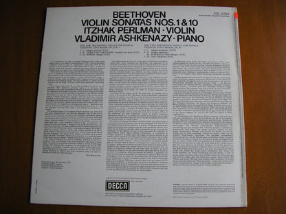 BEETHOVEN: VIOLIN SONATAS Op. 12 No. 1 & Op. 96      PERLMAN / ASHKENAZY   test pressing     SXL 6790