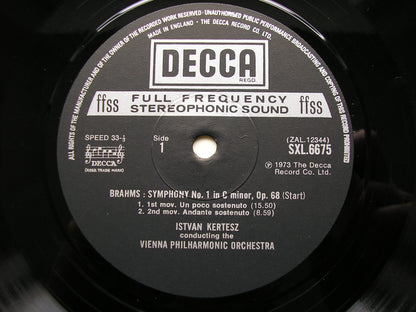 BRAHMS: THE FOUR SYMPHONIES     KERTESZ / VIENNA PHILHARMONIC   4LP   SXL 6675-78