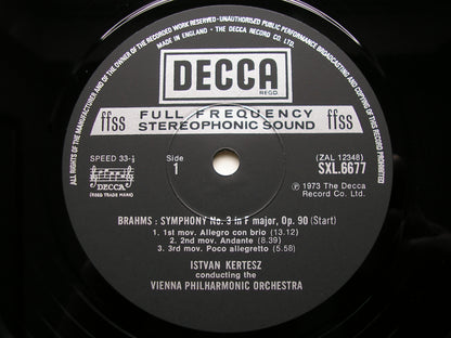 BRAHMS: THE FOUR SYMPHONIES     KERTESZ / VIENNA PHILHARMONIC   4LP   SXL 6675-78