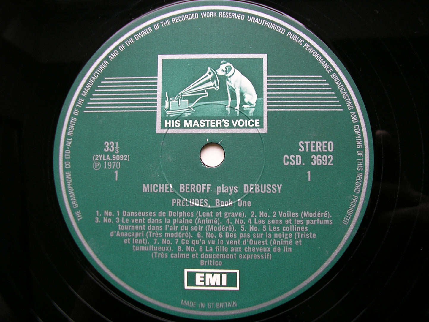 DEBUSSY: PRELUDES Books 1 & 2 / ESTAMPES / POUR LE PIANO    MICHEL BEROFF    2LP     SLS 803