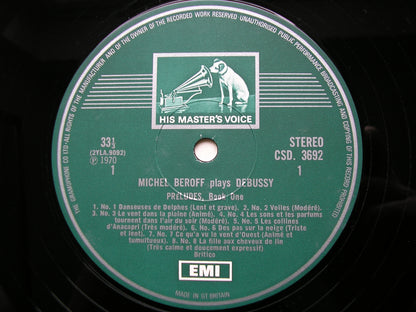 DEBUSSY: PRELUDES Books 1 & 2 / ESTAMPES / POUR LE PIANO    MICHEL BEROFF    2LP     SLS 803