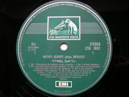 DEBUSSY: PRELUDES Books 1 & 2 / ESTAMPES / POUR LE PIANO    MICHEL BEROFF    2LP     SLS 803