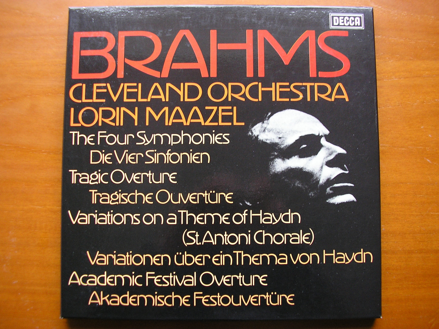 BRAHMS: THE FOUR SYMPHONIES / OVERTURES / HAYDN VARIATIONS      MAAZEL / CLEVELAND ORCHESTRA    test pressing    4 LP      D39D 4