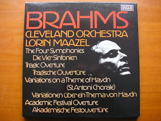 BRAHMS: THE FOUR SYMPHONIES / HAYDN VARIATIONS / TWO OVERTURES       MAAZEL / CLEVELAND ORCHESTRA  test pressing     4LP     D39D 4