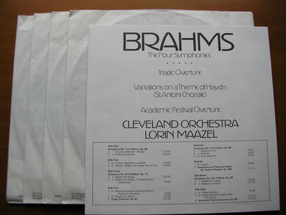 BRAHMS: THE FOUR SYMPHONIES / OVERTURES / HAYDN VARIATIONS      MAAZEL / CLEVELAND ORCHESTRA    test pressing    4 LP      D39D 4