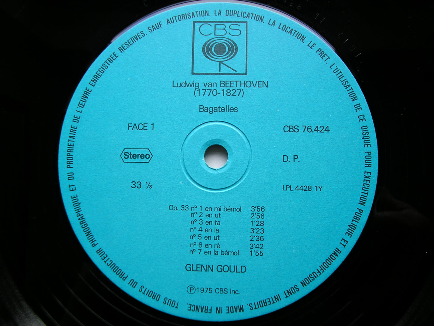 BEETHOVEN: BAGATELLES Op. 33 & 126       GLENN GOULD     76424