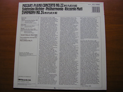 MOZART: PIANO CONCERTO No. 22 / SYMPHONY No. 24      RICHTER / PHILHARMONIA / MUTI        ASD 1435281