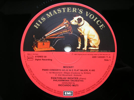 MOZART: PIANO CONCERTO No. 22 / SYMPHONY No. 24      RICHTER / PHILHARMONIA / MUTI        ASD 1435281