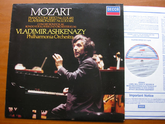 MOZART: PIANO CONCERTO No. 22 / RONDO in D       ASHKENAZY / PHILHARMONIA      SXL 6982