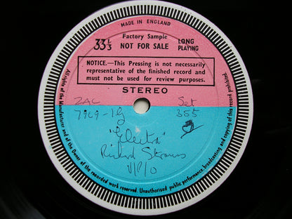 STRAUSS: ELEKTRA   NILSSON / RESNIK / KRAUSE / VIENNA PHILHARMONIC / SOLTI    2LP    test pressing    SET 354 - 5