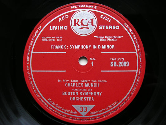 FRANCK: SYMPHONY in D       MUNCH / BOSTON SYMPHONY    SB 2009