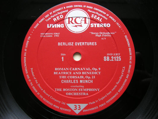 BERLIOZ: OVERTURES     CHARLES MUNCH / BOSTON SYMPHONY    SB 2125