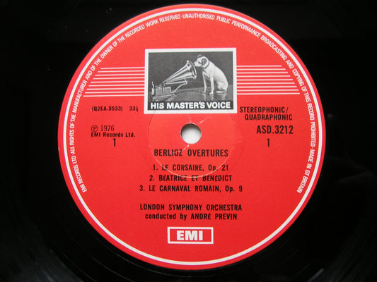 BERLIOZ: OVERTURES     ANDRE PREVIN / LONDON SYMPHONY       ASD 3212