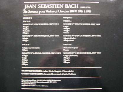 BACH: SIX SONATAS FOR VIOLIN & HARPSICHORD BWV 1014-1019      KUIJKEN / LEONHARDT   2LP    HM 2.901