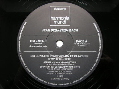 BACH: SIX SONATAS FOR VIOLIN & HARPSICHORD BWV 1014-1019      KUIJKEN / LEONHARDT   2LP    HM 2.901