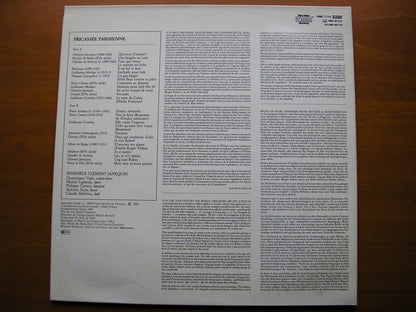 FRICASSEE PARISIENNE:  FRENCH SONGS OF THE RENAISSANCE      ENSEMBLE CLEMENT JANNEQUIN     HMC 1174