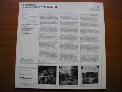 BEETHOVEN: VIOLIN CONCERTO      MENUHIN / LEIPZIG GEWANDHAUS / MASUR      ASD 4280