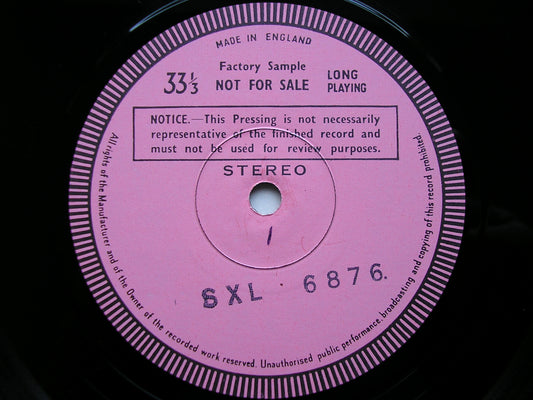 WEBER: SYMPHONYN No. 1 / OVERTURES / INVITATION TO THE DANCE   STEIN / VIENNA PHILHARMONIC   test pressing     SXL 6876